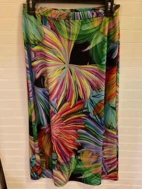 Travel Elements Abstract Tropical Palm Print Stretch Skirt. Size: S. Pre Owned